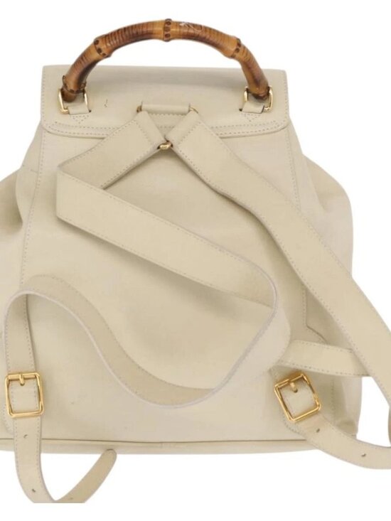 GUCCI Bamboo Backpack Leather Ivory Gold 003 2058 0016 Auth 166281 main image 14